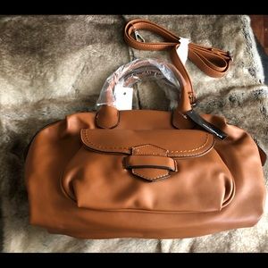 Cognac brown satchel purse